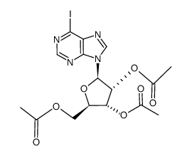 6-iodo-9-[β-(2',3',5'-tri-O-acetyl)-D-ribofuranosyl]purine结构式