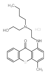 9H-Thioxanthen-9-one,1-[[2-[butyl(2-hydroxyethyl)amino]ethyl]amino]-4-methyl-, hydrochloride (1:1) structure