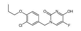 1-[(3-chloro-4-propoxyphenyl)methyl]-5-fluoropyrimidine-2,4-dione Structure