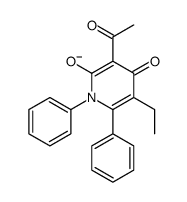 3-acetyl-5-ethyl-4-oxo-1,6-diphenylpyridin-2-olate结构式