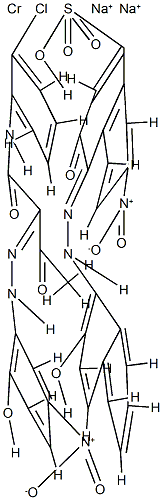 [N-(2-氯苯基)-2-[(2-羟基-5-硝基苯基)偶氮]-3-氧代丁酰胺根合(2-)][3-羟基-4[(2-羟基-1-萘基)偶氮]-7-硝基-1-萘磺酸根合(3-)]-铬酸(2-)二钠结构式