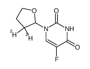 5-fluoro-1-(tetrahydrofuran-2-yl-3,3-d2)pyrimidine-2,4(1H,3H)-dione结构式