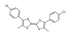 4,4'-bis(4-chlorophenyl)-5,5'-dimethyl-2,2'-bi(1,3-dithiolylidene)结构式