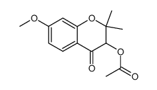 (+/-)-3-acetoxy-7-methoxy-2,2-dimethylchroman-4-one结构式