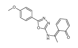 6-[1-[[5-(4-methoxyphenyl)-1,3,4-oxadiazol-2-yl]amino]ethylidene]cyclohexa-2,4-dien-1-one Structure