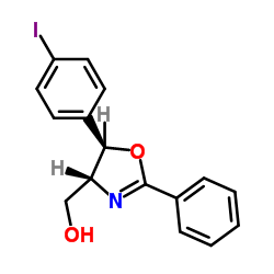 (4R,5R)-[5-(4-碘-苯基)-2-苯基-4,5-二氢-唑-4-基]-甲醇结构式