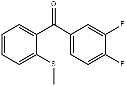 3,4-Difluoro-2'-(thiomethyl)benzophenone Structure