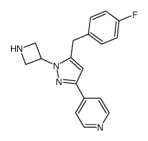 4-(5-(4-fluorobenzyl)-1-(azetidin-3-yl)-1H-pyrazol-3-yl)pyridine结构式