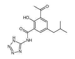 3-Acetyl-2-hydroxy-5-isobutyl-N-(1H-tetrazol-5-yl)-benzamide Structure