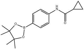 N-[4-(4,4,5,5-四甲基-1,3,2-二氧杂硼杂环戊烷-2-基)苯基]环丙烷甲酰胺结构式