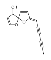 (2E)-2-hexa-2,4-diynylidene-1,6-dioxaspiro[4.4]nona-3,7-dien-9-ol结构式