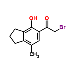 2-Bromo-1-(4-hydroxy-7-methyl-2,3-dihydro-1H-inden-5-yl)ethanone结构式