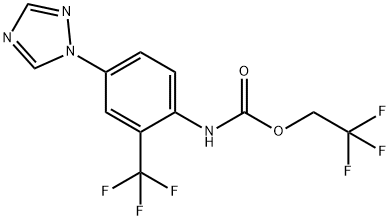 2,2,2-三氟乙基-N-[4-(1H-1,2,4-三唑-1-基)-2-(三氟甲基)苯基]氨基甲酸酯结构式