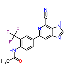 N-[4-(4-Cyano-1H-imidazo[4,5-c]pyridin-6-yl)-2-(trifluoromethyl)phenyl]acetamide结构式