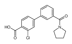 2-chloro-4-[3-(pyrrolidine-1-carbonyl)phenyl]benzoic acid Structure