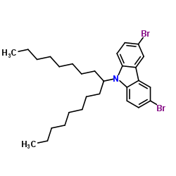 3,6-二溴9-(十七烷-9-基)-9H-咔唑结构式