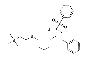 3-(trimethylsilyl)-1-phenyl-3-(phenylsulfonyl)-9-<<2-(trimethylsilyl)ethyl>thio>nonane结构式