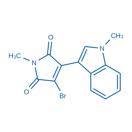 3-溴-1-甲基-4-(1-甲基-1H-吲哚-3-基)-1H-吡咯-2,5-二酮结构式