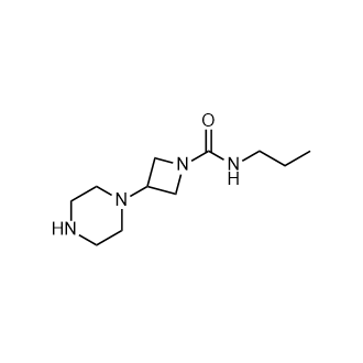 3-(哌嗪-1-基)-N-丙基氮杂环丁烷-1-甲酰胺结构式