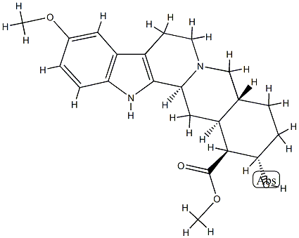 17α-Hydroxy-10-methoxyyohimban-16β-carboxylic acid methyl ester structure