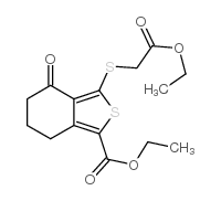 3-[(2-乙氧基-2-氧代乙基)硫代]-4-氧代-4,5,6,7-四氢苯并[c]噻吩-1-羧酸乙酯结构式