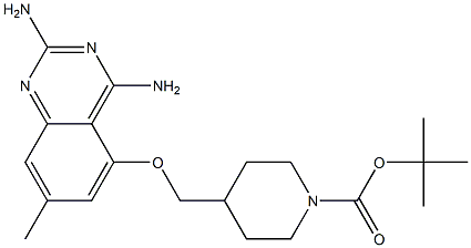 tert-butyl 4-(((2,4-diamino-7-methylquinazolin-5-yl)oxy)methyl)piperidine-1-carboxylate结构式