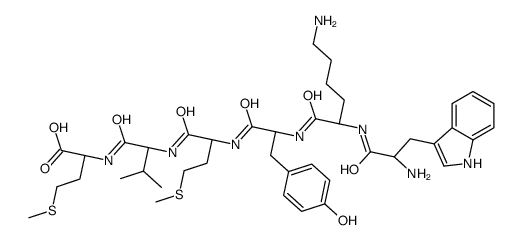 (2R)-2-[[(2S)-2-[[(2S)-2-[[(2S)-2-[[(2S)-6-amino-2-[[(2S)-2-amino-3-(1H-indol-3-yl)propanoyl]amino]hexanoyl]amino]-3-(4-hydroxyphenyl)propanoyl]amino]-4-methylsulfanylbutanoyl]amino]-3-methylbutanoyl]amino]-4-methylsulfanylbutanoic acid结构式