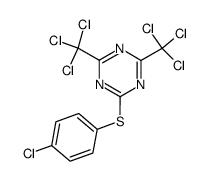 2-[(4-Chlorophenyl)thio]-4,6-bis(trichloromethyl)-1,3,5-triazine结构式