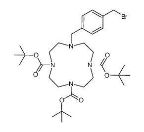 1-bromomethyl-4-(4,7,10-tris(tert-butyloxycarbonyl)-1,4,7,10-tetraazacyclododecane-1-ylmethyl)benzene结构式