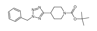 1-(t-Butoxycarbonyl)-4-((2-benzyl)-(2H)-tetrazol-5-yl)piperidine Structure