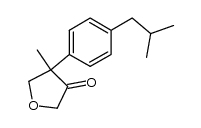 4-(4-isobutylphenyl)-4-methyldihydrofuran-3(2H)-one结构式