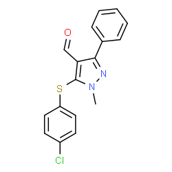 5-[(4-Chlorophenyl)sulfanyl]-1-methyl-3-phenyl-1H-pyrazole-4-carbaldehyde structure