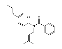 (Z)-ethyl 4-(N-(3-methylbut-2-en-1-yl)benzamido)-4-oxobut-2-enoate结构式