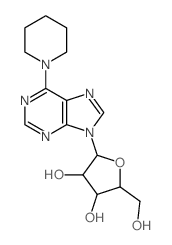 9H-Purine,6-(1-piperidinyl)-9-b-D-ribofuranosyl- structure