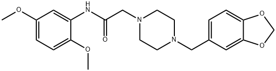 2-(4-(benzo[d]1,3-dioxolan-5-ylmethyl)piperazinyl)-n-(2,5-dimethoxyphenyl)ethanamide Structure