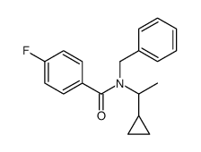 N-benzyl-N-(1-cyclopropylethyl)-4-fluorobenzamide结构式