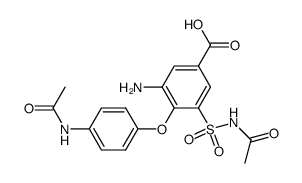 4-(4-acetamidophenoxy)-3-amino-5 -acetylsulfamoylbenzoic acid结构式