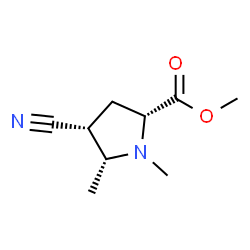 Proline, 4-cyano-1,5-dimethyl-, methyl ester, (2-alpha-,4-alpha-,5-alpha-)- (9CI)结构式