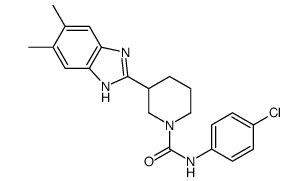 1-Piperidinecarboxamide,N-(4-chlorophenyl)-3-(5,6-dimethyl-1H-benzimidazol-2-yl)-(9CI)结构式