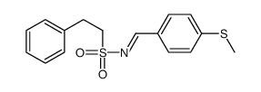 (NE)-N-[(4-methylsulfanylphenyl)methylidene]-2-phenylethanesulfonamide结构式