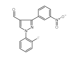 1-(2-fluorophenyl)-3-(3-nitrophenyl)-1h-pyrazole-4-carbaldehyde structure