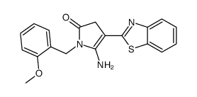 5-amino-4-(1,3-benzothiazol-2-yl)-1-[(2-methoxyphenyl)methyl]-3H-pyrrol-2-one结构式