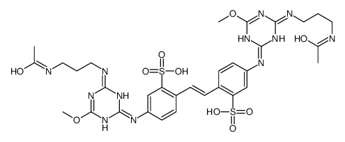 2,2'-(1,2-vinylene)bis[5-[[4-[[3-(acetylamino)propyl]amino]-6-methoxy-1,3,5-triazin-2-yl]amino]benzenesulphonic] acid Structure