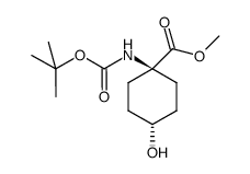 anti-1-[N-(t-butoxycarbonyl)amino]-4-hydroxycyclohexane-1-carboxylic acid methyl ester Structure