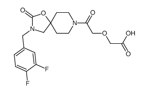 [64] {2-[3-(3,4-difluorobenzyl)-2-oxo-1-oxa-3,8-diazaspiro[4.5]dec-8-yl]-2-oxoethoxy}acetic acid结构式