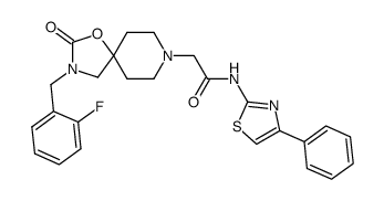 [86] 2-[3-(2-fluorobenzyl)-2-oxo-1-oxa-3,8-diazaspiro[4.5]dec-8-yl]-N-(4-phenylthiazol-2-yl)acetamide Structure