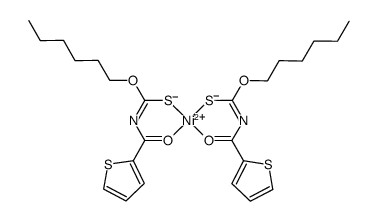 bis[O-hexyl ester-N'-(2-thienylcarbonyl)thiocarbamato]nickel(II)结构式