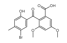 2-(5-bromo-2-hydroxy-4-methyl-benzoyl)-3,5-dimethoxy-benzoic acid结构式