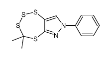 4,4-dimethyl-7-phenyl-[1,2,3,5]tetrathiepino[6,7-c]pyrazole Structure