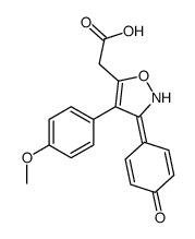 2-[4-(4-methoxyphenyl)-3-(4-oxocyclohexa-2,5-dien-1-ylidene)-1,2-oxazol-5-yl]acetic acid Structure